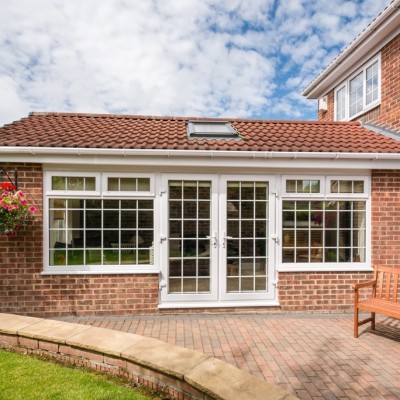 Single storey extension, matching brickwork.